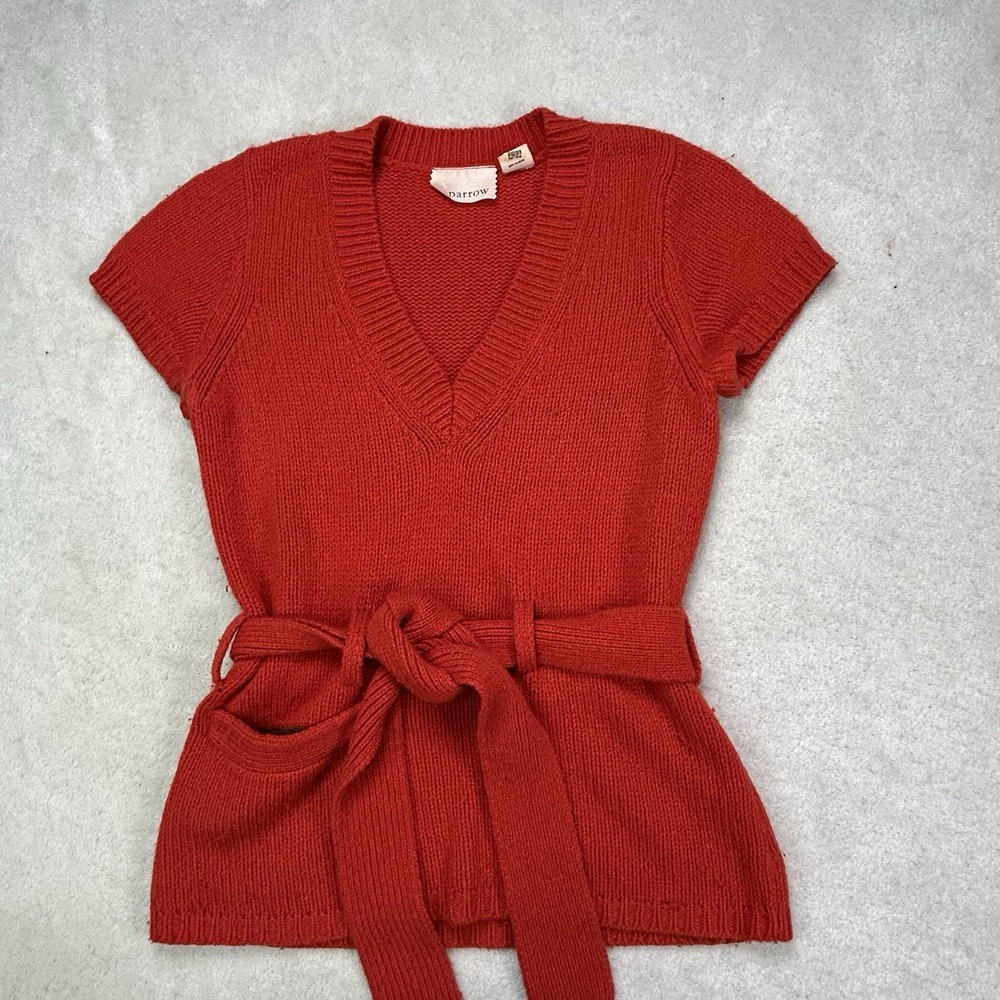 Sparrow Anthropologie Sweater Wool Cashmere Blend Women's Small Red Short Sleeve